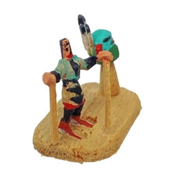 Kachina Miniature Doll Figure with Mask Micro-mini Antelope Dancer  by Mae Hunch - Picture 5 of 8